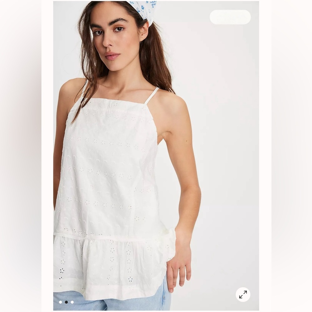FREE PEOPLE Caught Up Eyelet Tunic Tank NWT